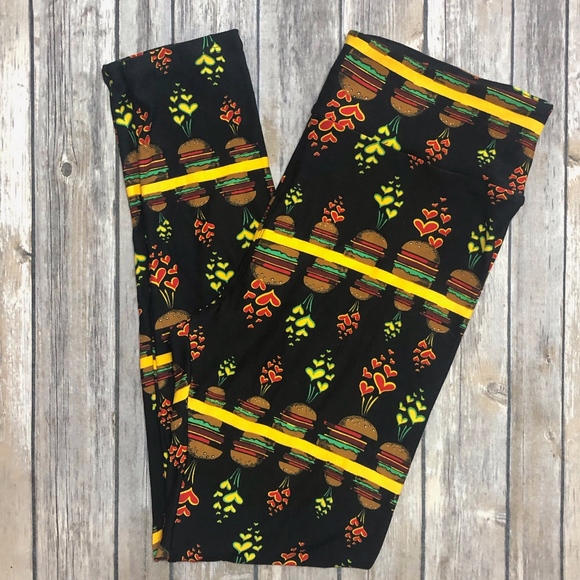 LOOK Hamburgers TC Adult Leggings LuLaRoe -Food - Picture 2 of 7